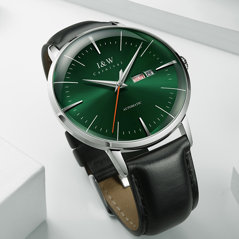 Seiko Watch Presage - CARNIVAL นาฬิกาแฟชั่นผู้ชายคุณภาพสูงญี่ปุ่น MIYOTA 8215 นาฬิกาอัตโนมัติแซฟไฟร์กันน้ำปฏิทินคู่นาฬิกาสำหรับผู้ชาย